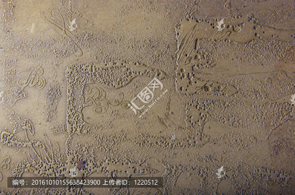 金屬板上的紋理。化學(xué)反應(yīng)結(jié)果。