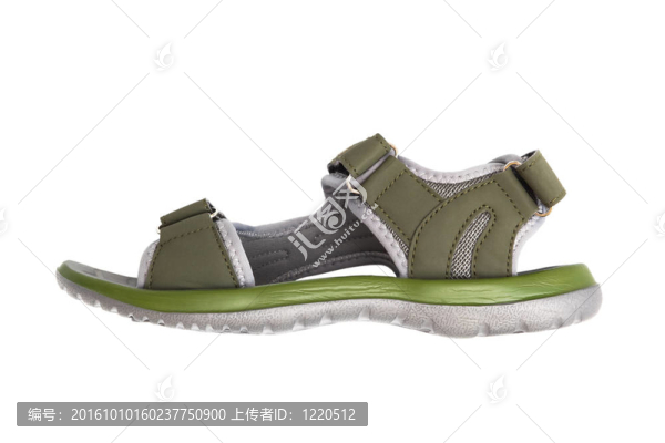 綠色的橡膠涼鞋