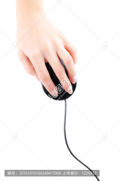 女性手上的電腦鼠標(biāo)