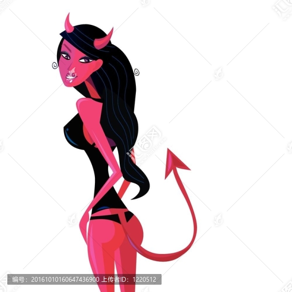 卡通美女圖復(fù)古的魔鬼