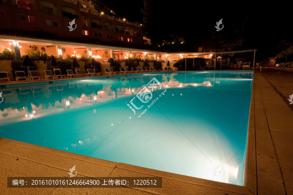夜晚的希臘酒店