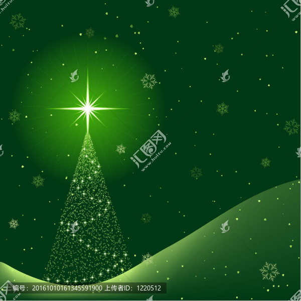 下雪和圣誕樹(shù)的寧?kù)o冬季場(chǎng)景