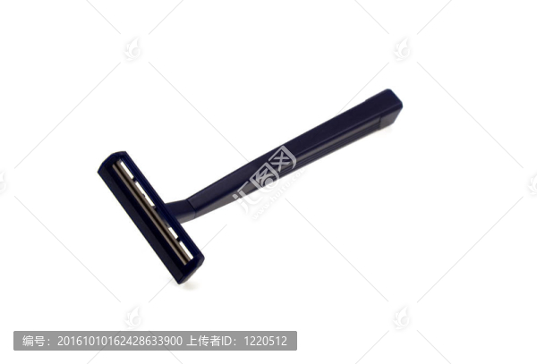 一個(gè)深藍(lán)色一次性剃須刀剃須