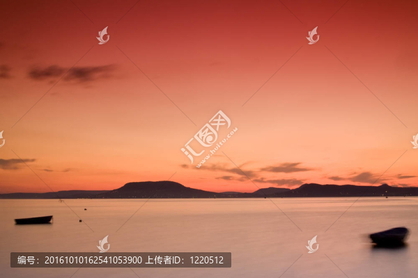 日落場景-匈牙利巴拉頓湖