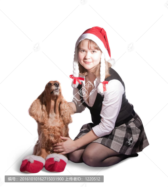 Santa女孩和狗