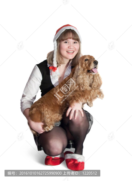 Santa女孩和狗