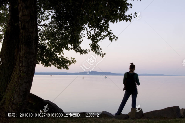 日落場(chǎng)景-匈牙利巴拉頓湖