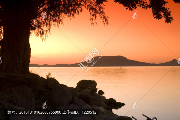 日落場景-匈牙利巴拉頓湖