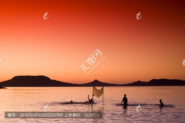 日落場(chǎng)景-匈牙利巴拉頓湖