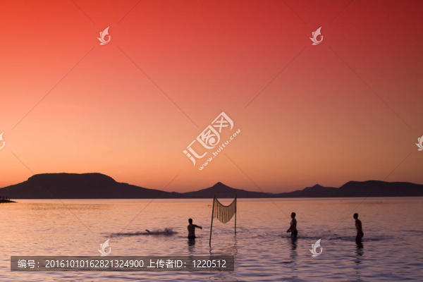 日落場景-匈牙利巴拉頓湖