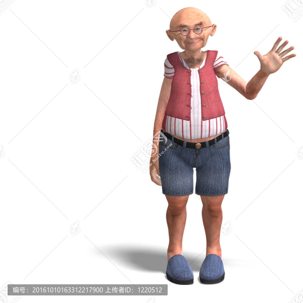可愛的老人在短褲子