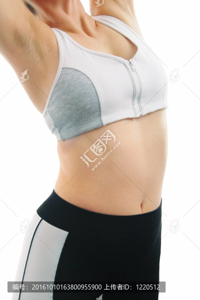 健身女人的身體-隔離