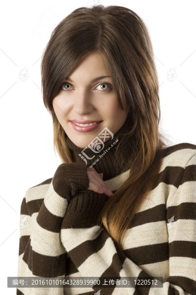 可愛(ài)的女孩帶線毛衣