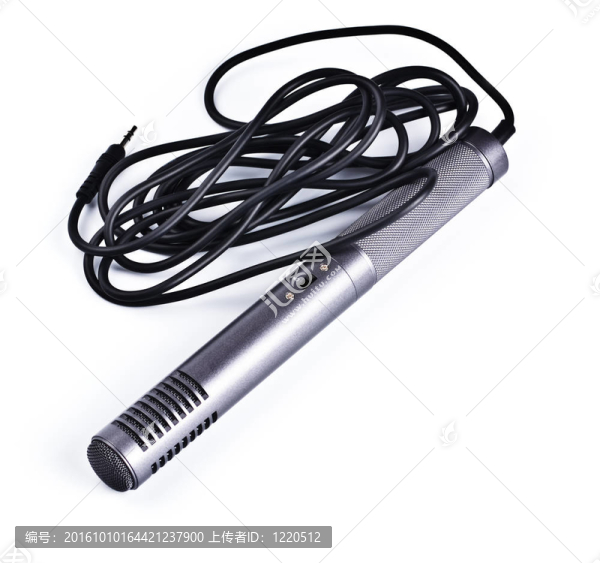 帶電纜的灰色電容式麥克風(fēng)