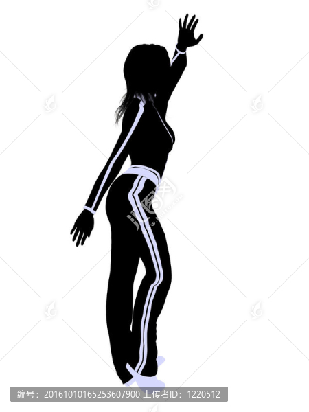 女性城市舞蹈插畫剪影