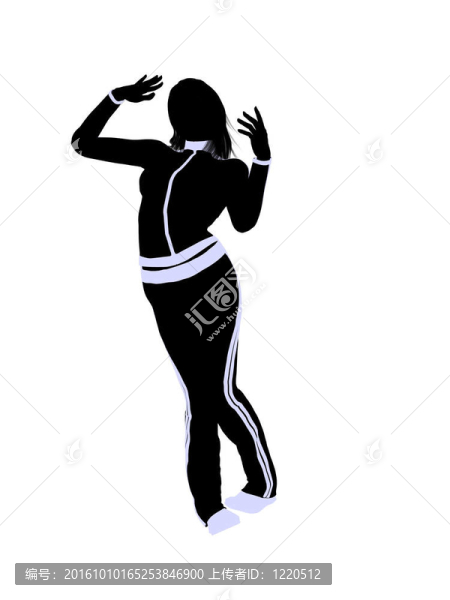 女性城市舞蹈插畫剪影