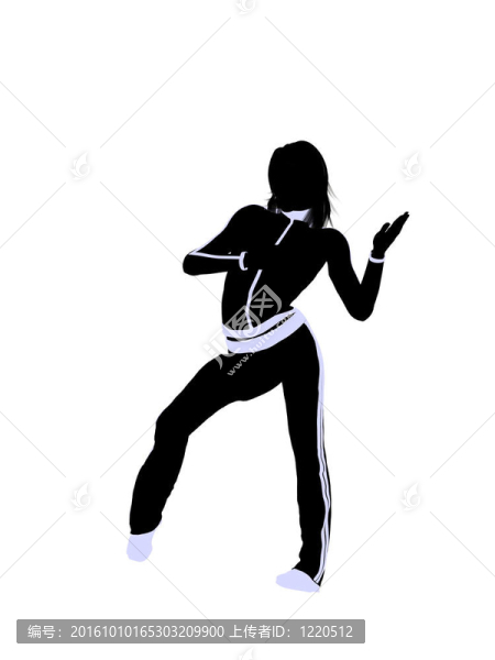 女性城市舞蹈插畫剪影