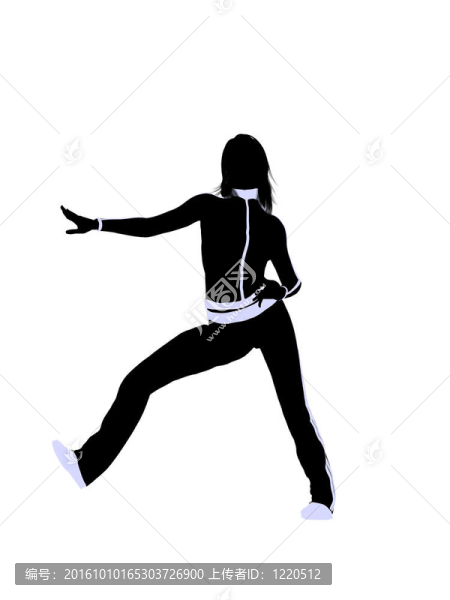 女性城市舞蹈插畫剪影