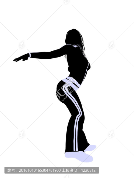 女性城市舞蹈插畫剪影
