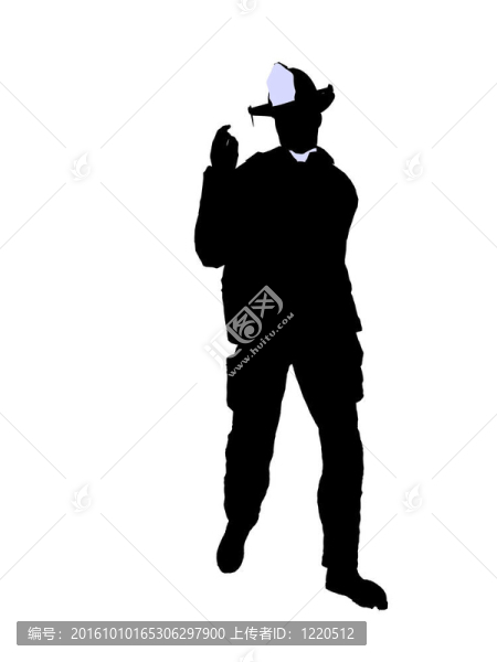 男性消防員插圖剪影