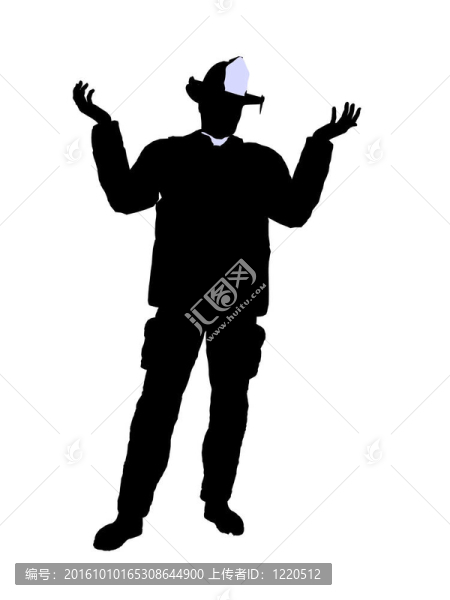 男性消防員插圖剪影