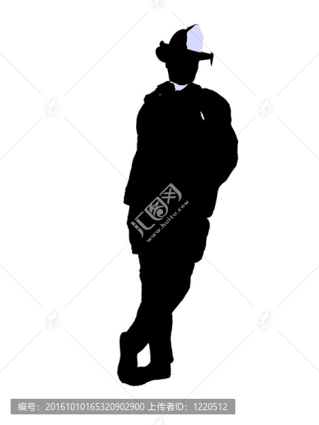 男性消防員插圖剪影