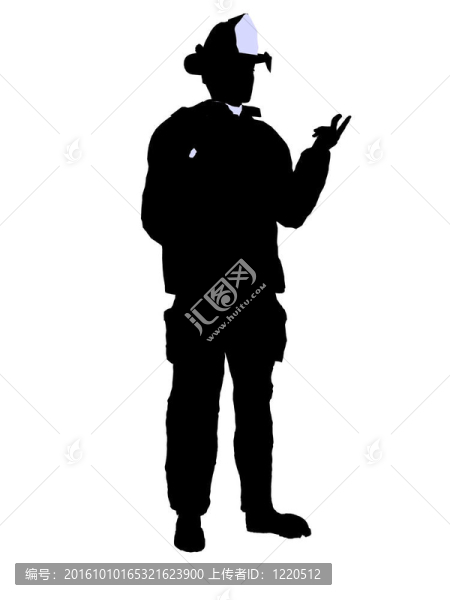 男性消防員插圖剪影