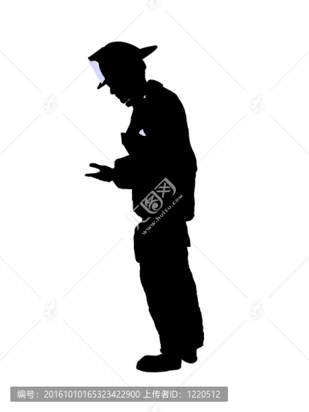男性消防員插圖剪影