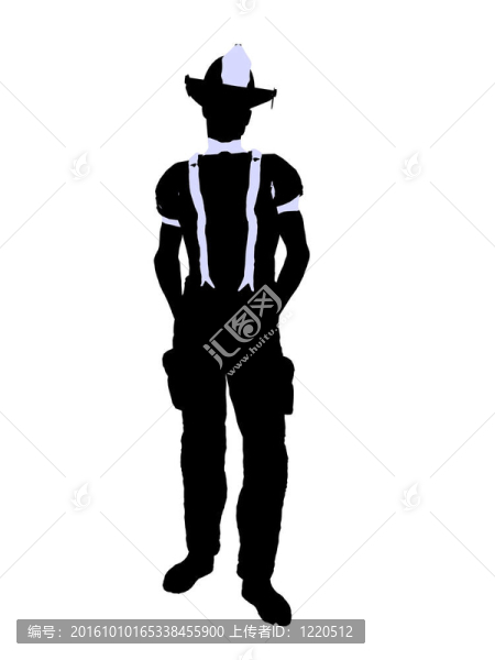 男性消防員插圖剪影