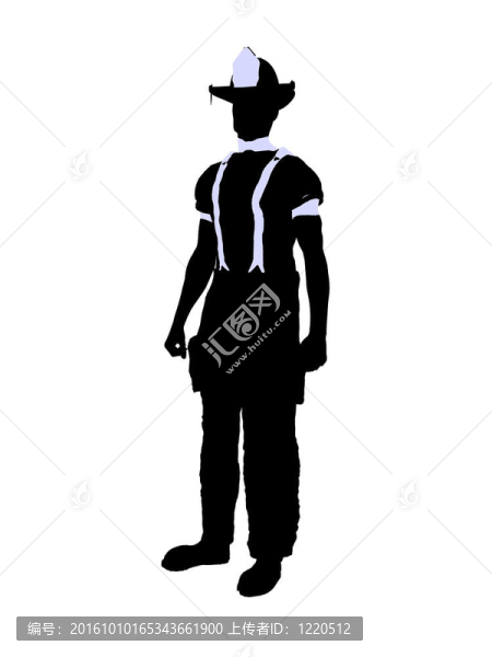 男性消防員插圖剪影