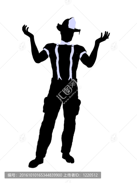 男性消防員插圖剪影