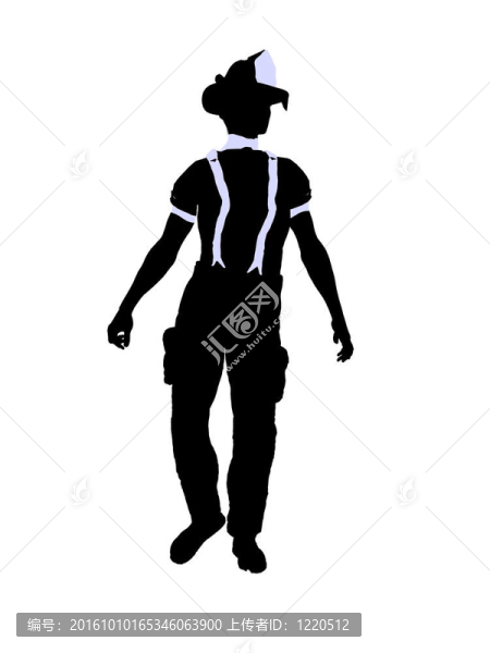 男性消防員插圖剪影