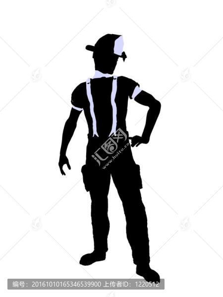 男性消防員插圖剪影