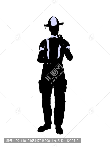 男性消防員插圖剪影