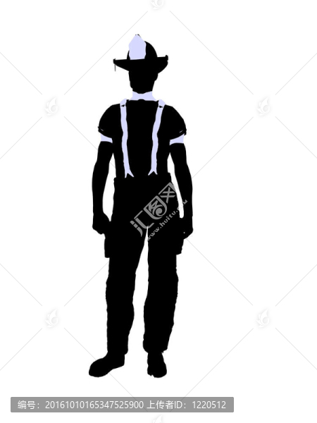 男性消防員插圖剪影
