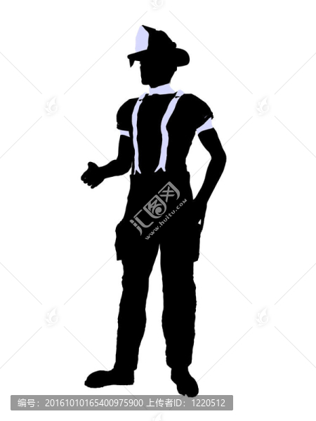 男性消防員插圖剪影