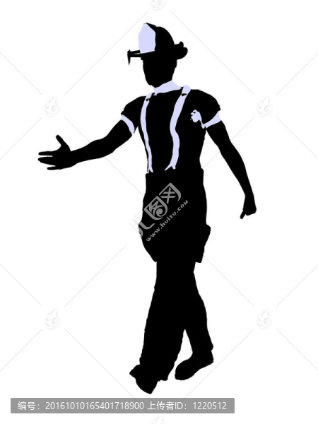 男性消防員插圖剪影