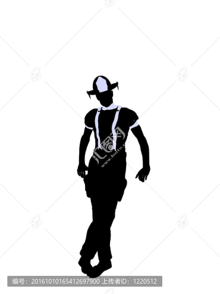 男性消防員插圖剪影