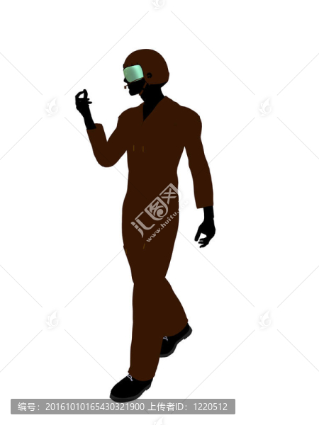 男飛行員插圖剪影