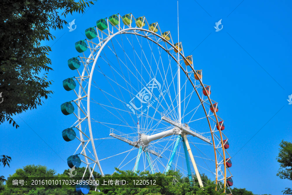 巨大的；彩色的費里斯輪