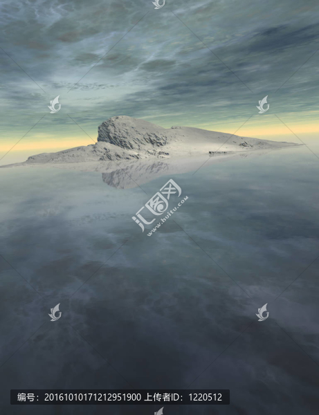 計(jì)算機(jī)生成景觀與水；天空和山脈
