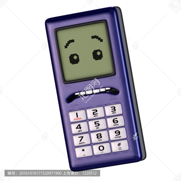 卡通手機與可愛和有趣的情感面孔
