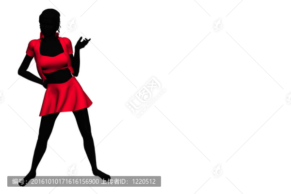 白色背景上女人的紅色和黑色剪影