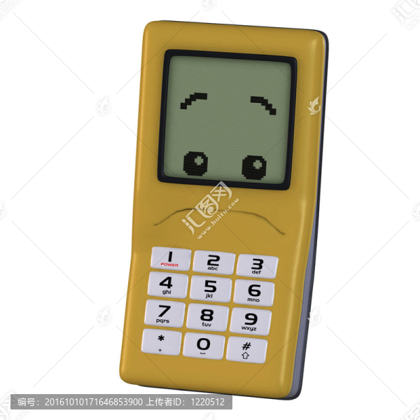 卡通手機與可愛和有趣的情感面孔