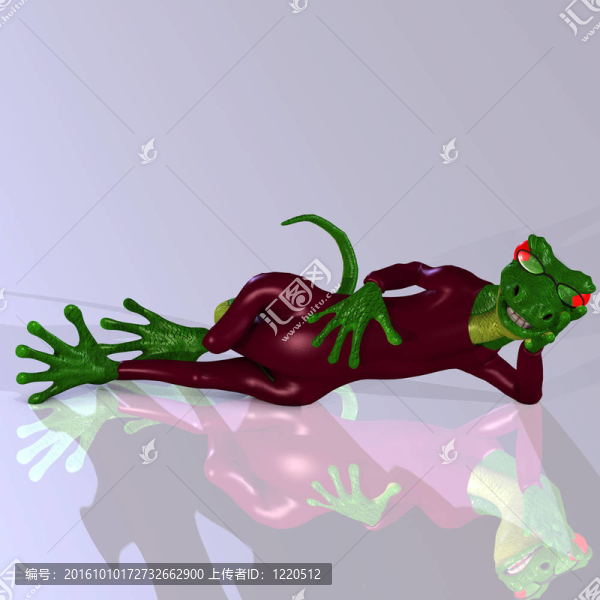 卡通風(fēng)格蜥蜴與可愛的臉和可愛的表情