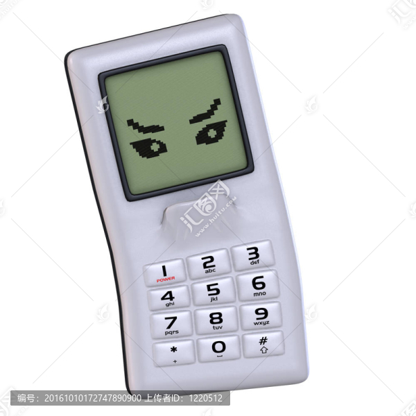 卡通手機(jī)與可愛和有趣的情感面孔