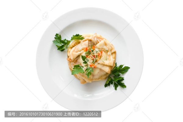 煎餅配綠葉