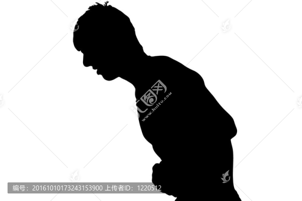 男子抱著肚子