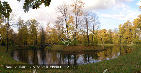 秋天的公園景觀