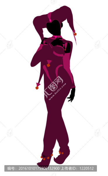 女小丑插圖剪影